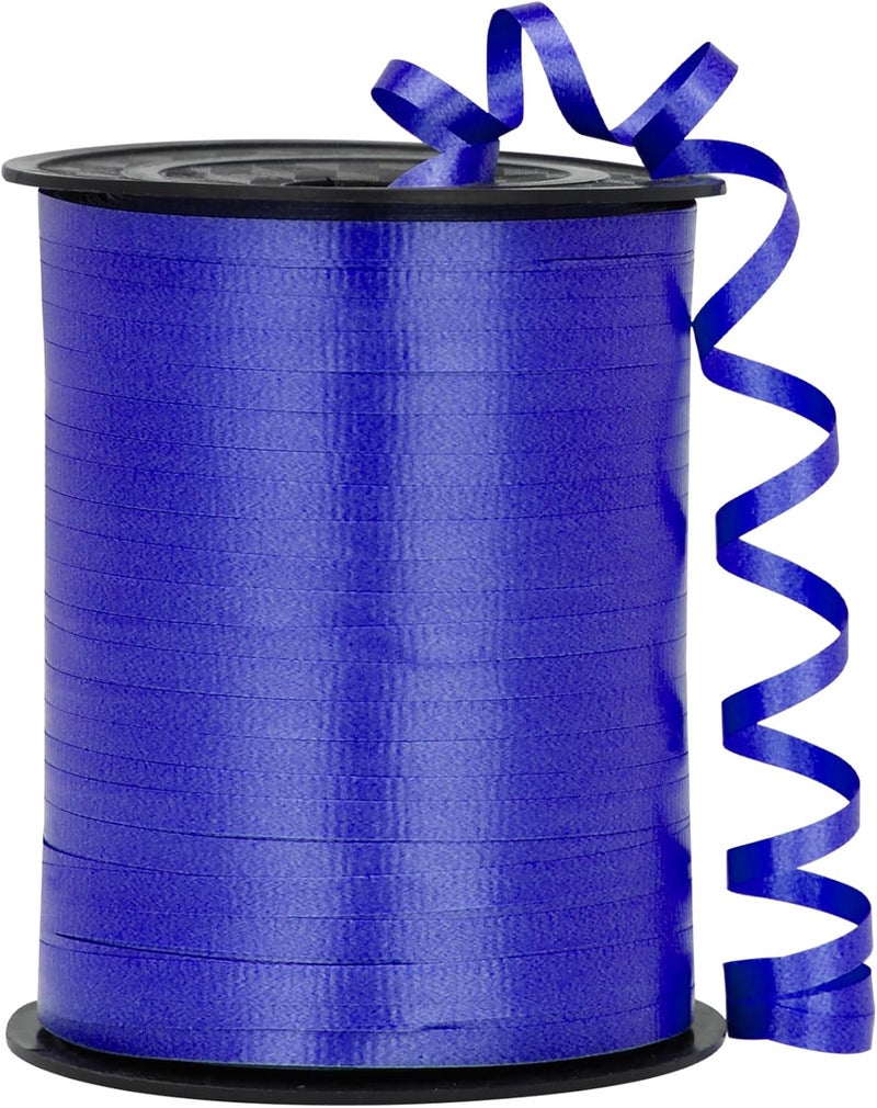 OMISELIO Blue Ribbon, 500 Yard Crimped Royal Blue Curly Ribbon - Perfect for Gift Wrapping, Balloons, Baby Showers, Graduations, Christmas - Image 1